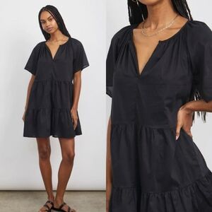 RAILS Clarissa True Black Tiered V neck mini sundress
